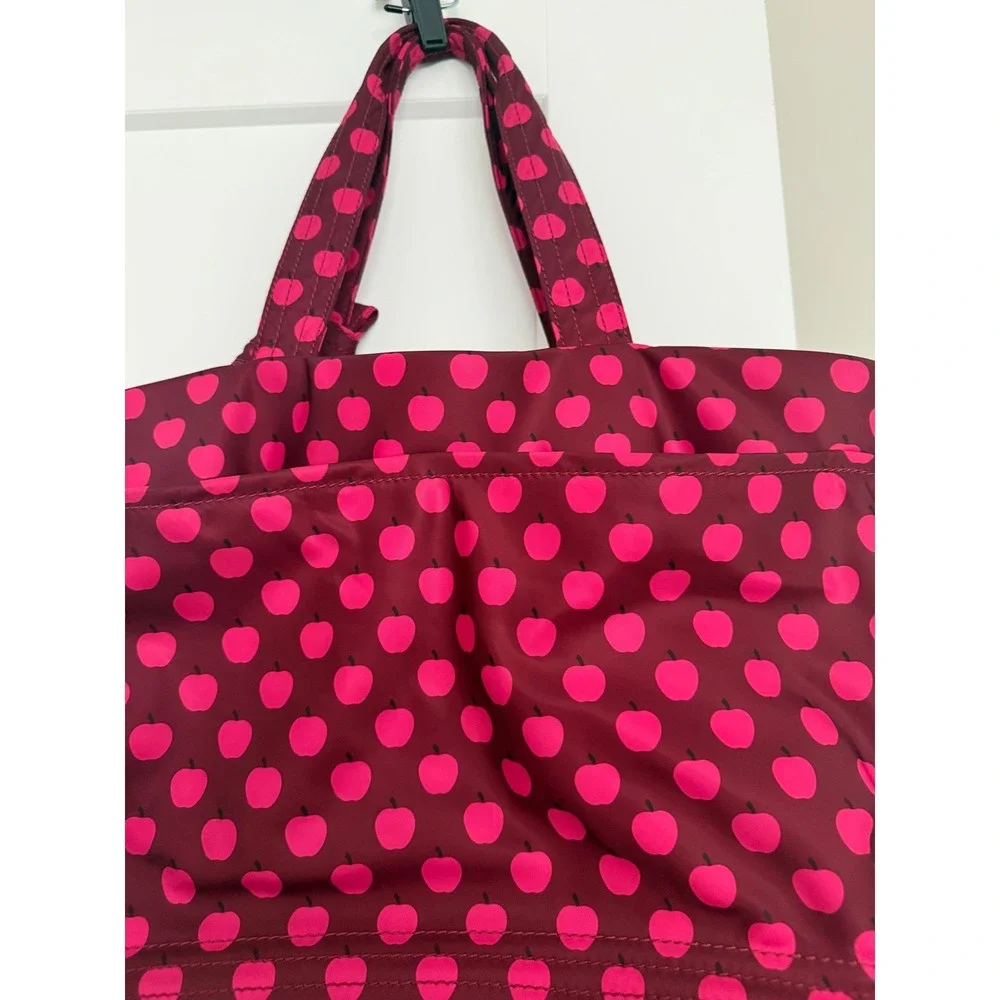 Kate Spade New York Flatiron Sophia Grace Apple Print Nyon Diaper Tote Bag Knot